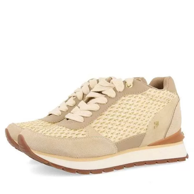 Zapatillas De Deporte De Cuña<Gioseppo Sneakers Dorada Con Cuña Interior Y Detalles Trenzados Para Mujer Hekal