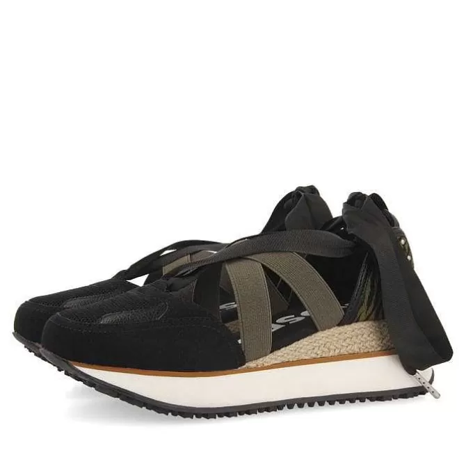 Sandalias Deportivas<Gioseppo Sneakers Negras Estilo Alpargata Para Mujer Settala