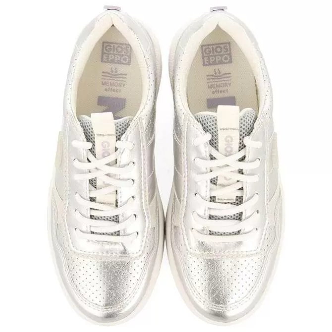 Niñas | Zapatillas<Gioseppo Sneakers Plata Con Perforaciones Estilo Retro Para Nina Y Nino Carrick