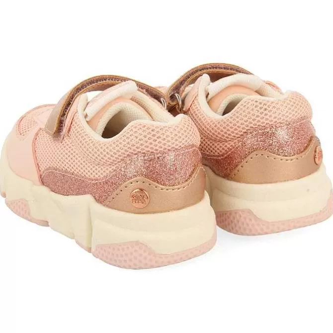 Bebe | Sneakers Bebe Nina<Gioseppo Zapatillas Glitter Rosa Con Detalles Metalicos Y Suela Volumen Para Bebe Sutera