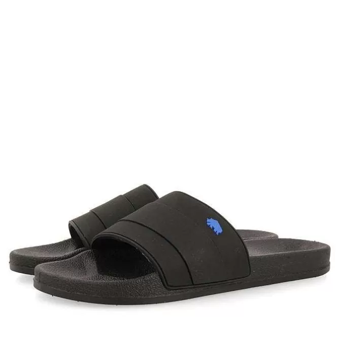 Chancletas<Gioseppo Zapatillas Negras Detalle Azul Para Hombre Borgetto
