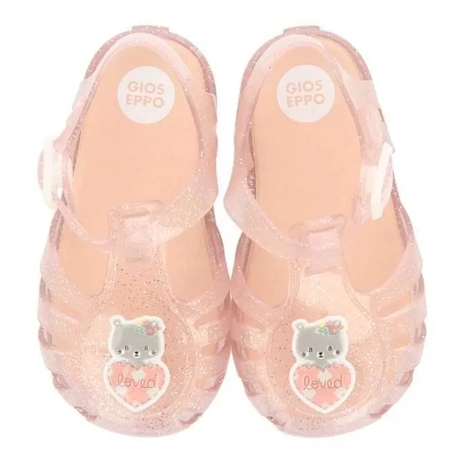 Bebe | Chanclas Para Bebe<Gioseppo Zapatos Cangrejo Rosa Con Brillo Y Parche Osito Bebe Newberg