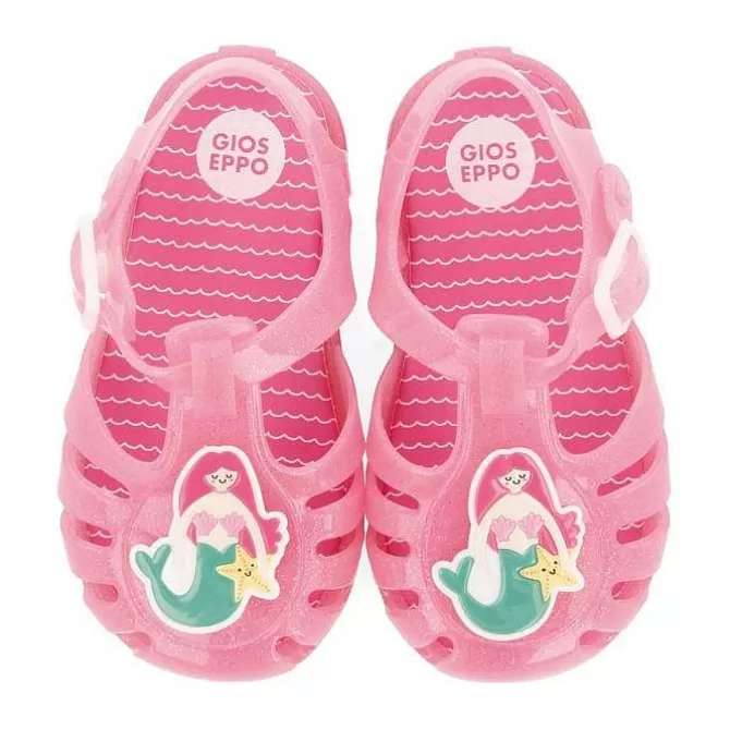 Bebe | Chanclas Para Bebe<Gioseppo Zapatos Cangrejo Rosa Con Brillo Y Parche Sirena Bebe Newberg
